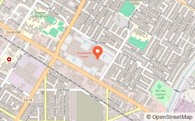 Map showing Candeeland Downey in Downey, CA