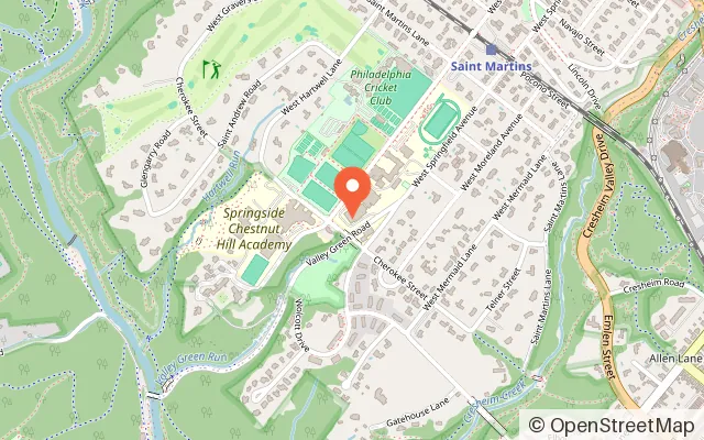 Map showing Wissahickon Skating Club in Philadelphia, PA
