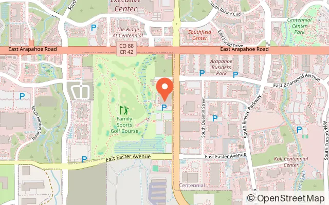 Map showing Family Sports Center in Centennial, CO