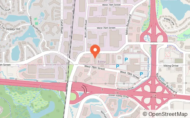 Map showing Conquer Ninja Gyms Eden Prairie in Edina, MN