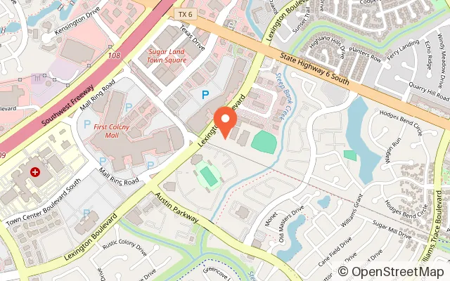 Map showing Sugar Land Ice & Sports Center in Sugar Land, TX