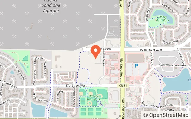 Map showing Skyline Social & Games in Apple Valley, MN