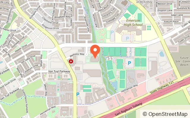 Map showing Children's Health StarCenter McKinney in McKinney, TX