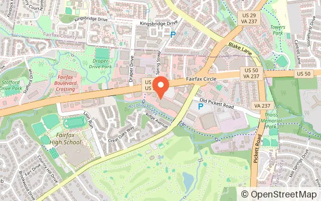 Map showing Bowl America Fairfax in Fairfax, VA