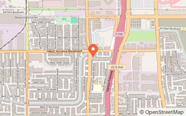 Map showing The Game Show Zone in Torrance, CA