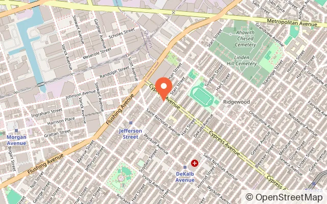 Map showing MetroRock Bushwick in Brooklyn, NY