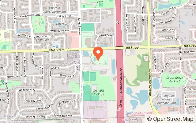 Map showing Cypress Cove Family Aquatic Park in Woodridge, IL