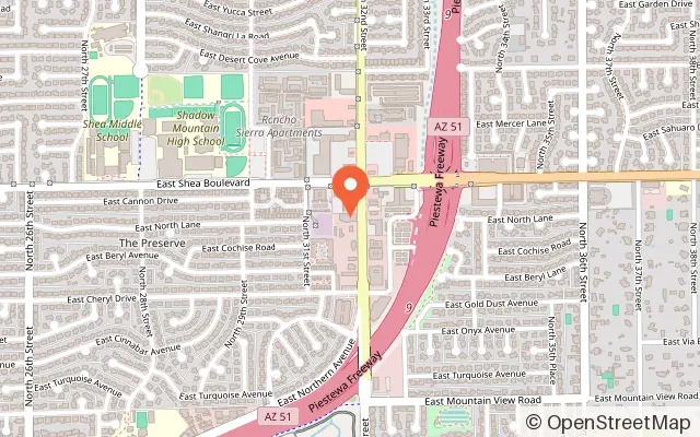 Map showing Black Rock Bouldering Gym in Phoenix, AZ