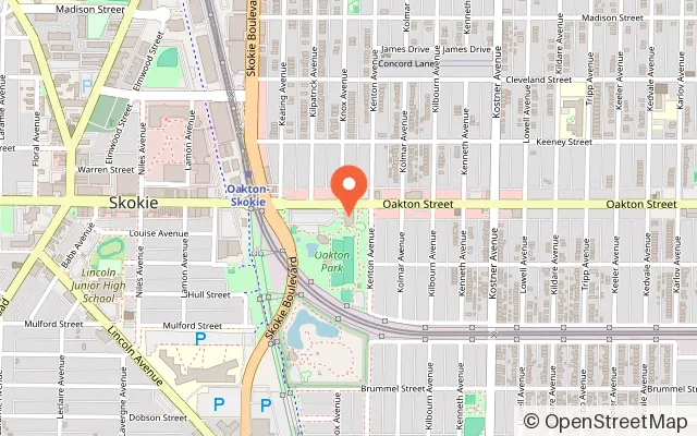 Map showing Exploritorium in Skokie, IL