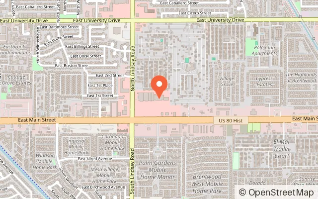 Map showing Kids Empire Mesa in Mesa, AZ