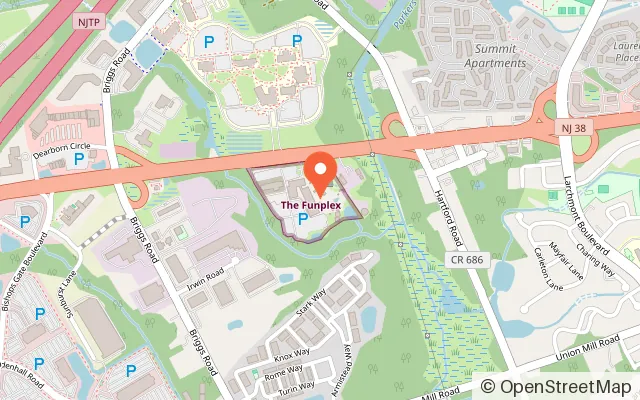 Map showing The Splashplex in Mt Laurel Township, NJ