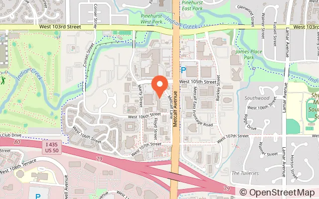 Map showing Game Show Battle Rooms - Kansas City (Overland Park) in Overland Park, KS