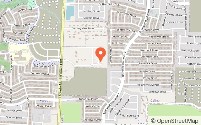 Map showing Kangas Indoor Playcenter & Cafe Prosper / Celina in Aubrey, TX