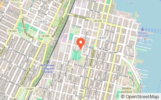 Map showing Play! Hoboken in Hoboken, NJ