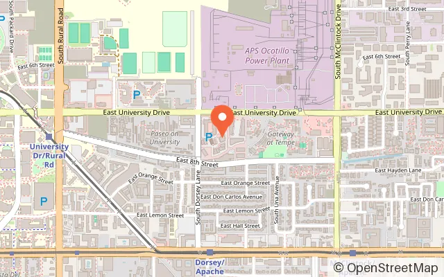Map showing Phoenix Rock Gym in Tempe, AZ