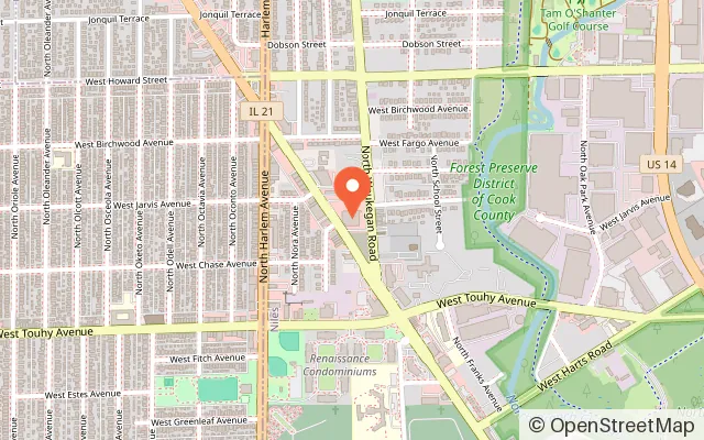 Map showing Lucky Strike Niles in Niles, IL