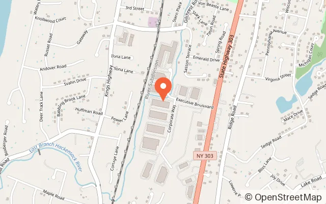 Map showing Bounce! Trampoline Sports in Valley Cottage, NY