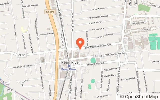 Map showing The Playroom in Pearl River, NY