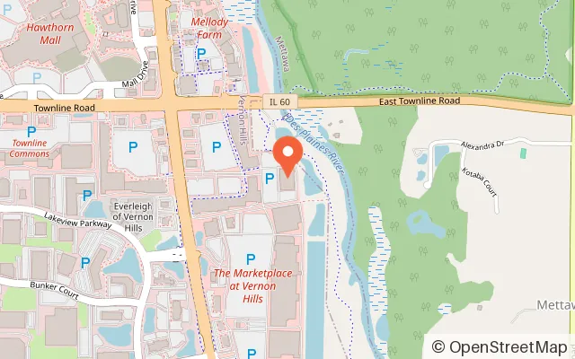 Map showing Sky Zone Trampoline Park in Vernon Hills, IL