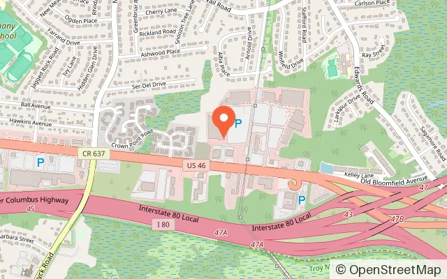 Map showing Urban Air Trampoline and Adventure Park in Parsippany, NJ