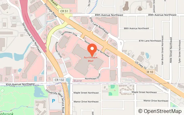 Map showing Planet Imagination in Blaine, MN