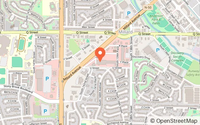 Map showing The Amazing Pizza Machine in Omaha, NE