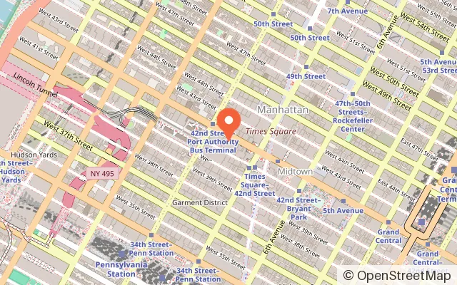 Map showing Dave & Buster's New York City - Times Square in New York, NY
