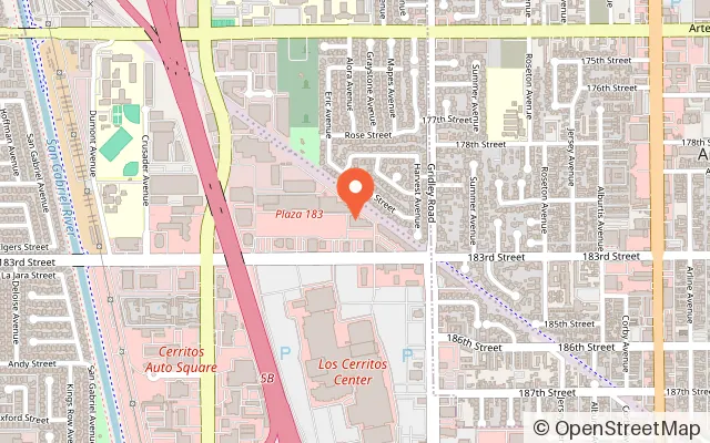 Map showing Chuck E. Cheese in Cerritos, CA