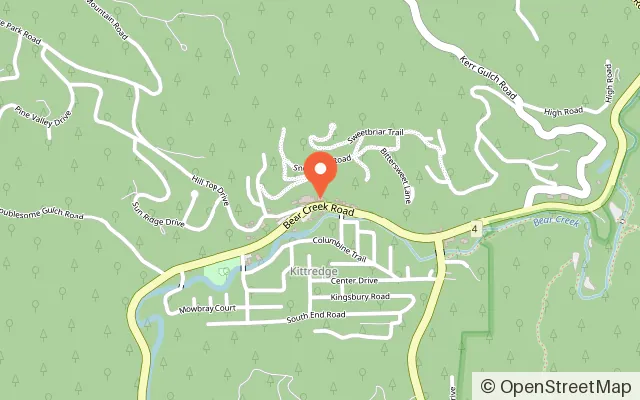 Map showing Happy Day in Evergreen, CO