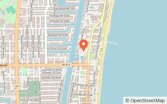 Map showing Pompano Beach Parade in Pompano Beach, FL