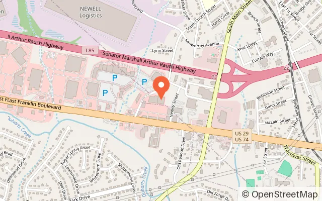 Map showing Altitude Trampoline Park - Gastonia in Gastonia, NC