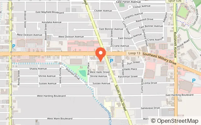Map showing The Rush Fun Park in San Antonio, TX