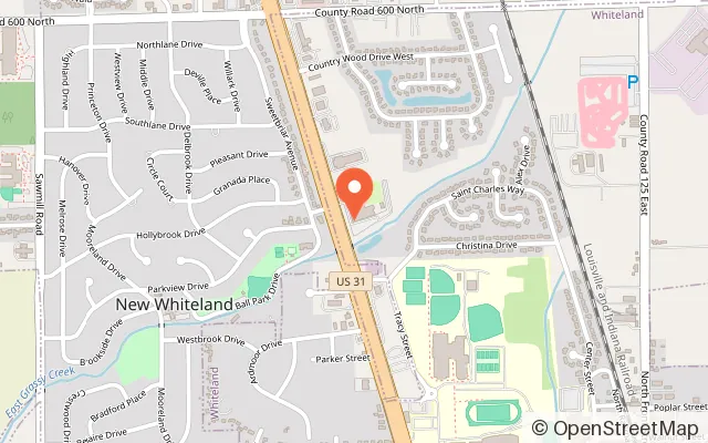 Map showing Rascal's Fun Zone in Whiteland, IN