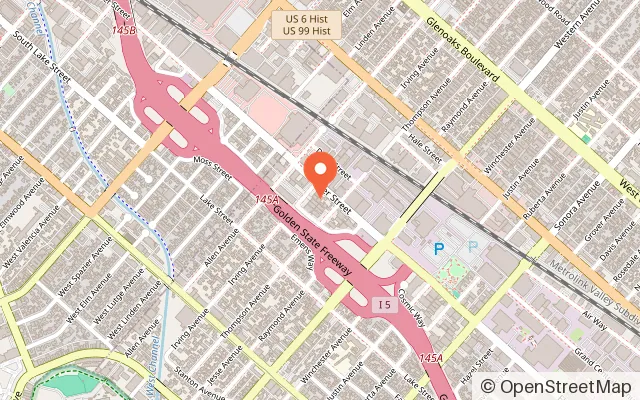 Map showing M Playland in Glendale, CA