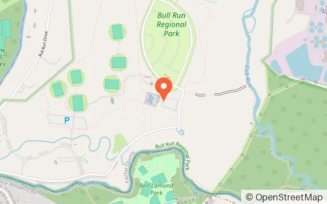 Map showing Atlantis Waterpark at Bull Run in Centreville, VA
