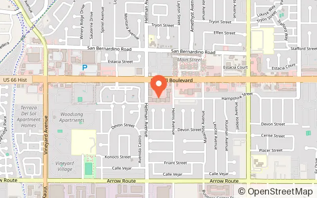 Map showing Chuck E. Cheese in Rancho Cucamonga, CA