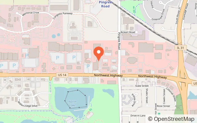Map showing Millie's Playland in Crystal Lake, IL
