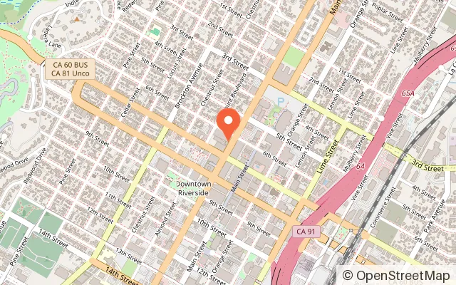 Map showing Riverside Game Lab in Riverside, CA
