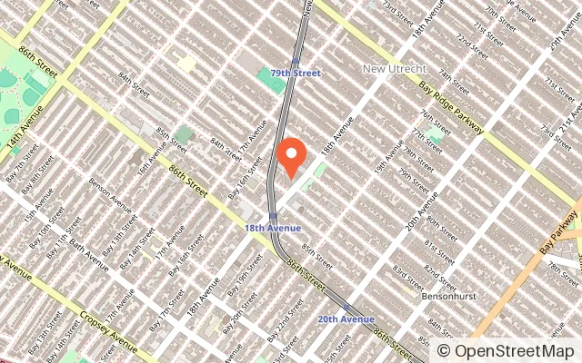 Map showing Rainbow Playspace & Arcade - Bensonhurst in Brooklyn, NY