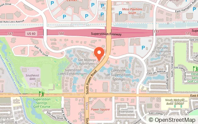 Map showing The Playhouse- A Playspace For Kids in Mesa, AZ