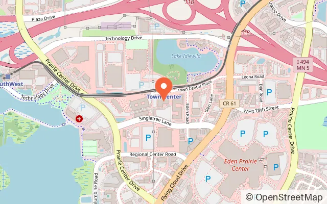 Map showing Lucky Strike Eden Prairie in Eden Prairie, MN