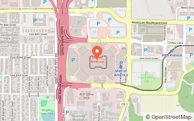 Map showing Mall of America® in Bloomington, MN