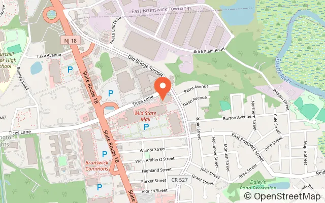 Map showing Kids Empire East Brunwick in East Brunswick, NJ