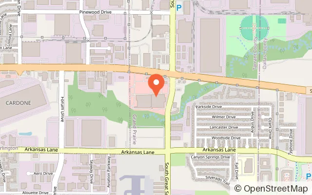 Map showing Clutch-Em Arcade in Grand Prairie, TX