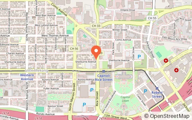 Map showing Two Bit Game Room in St Paul, MN