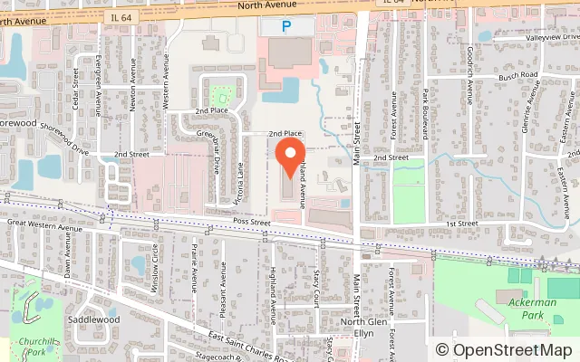 Map showing Center Ice Of Du Page in Glen Ellyn, IL