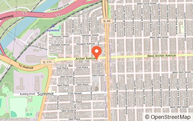 Map showing Fleetwood Roller Rink in Summit, IL