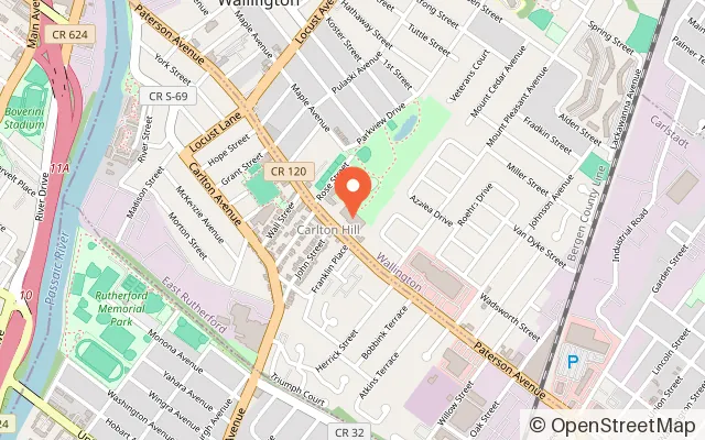 Map showing Lucky Strike Wallington in Wallington, NJ