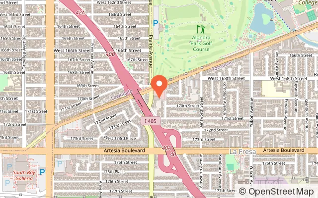 Map showing Chuck E. Cheese in Torrance, CA