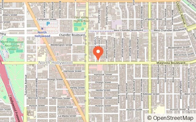 Map showing Kids Avenue Indoor Playground in North Hollywood, CA